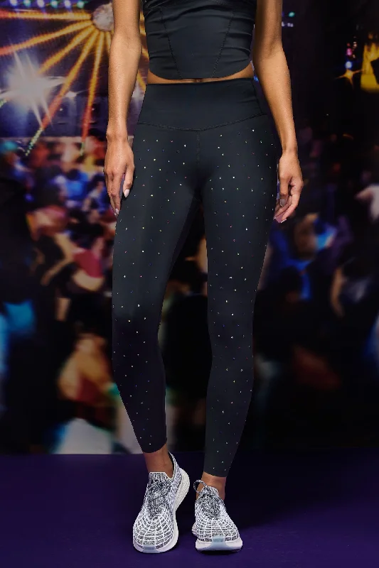 Action Gems Basic Legging in Black Rainbow Earthy Women's 