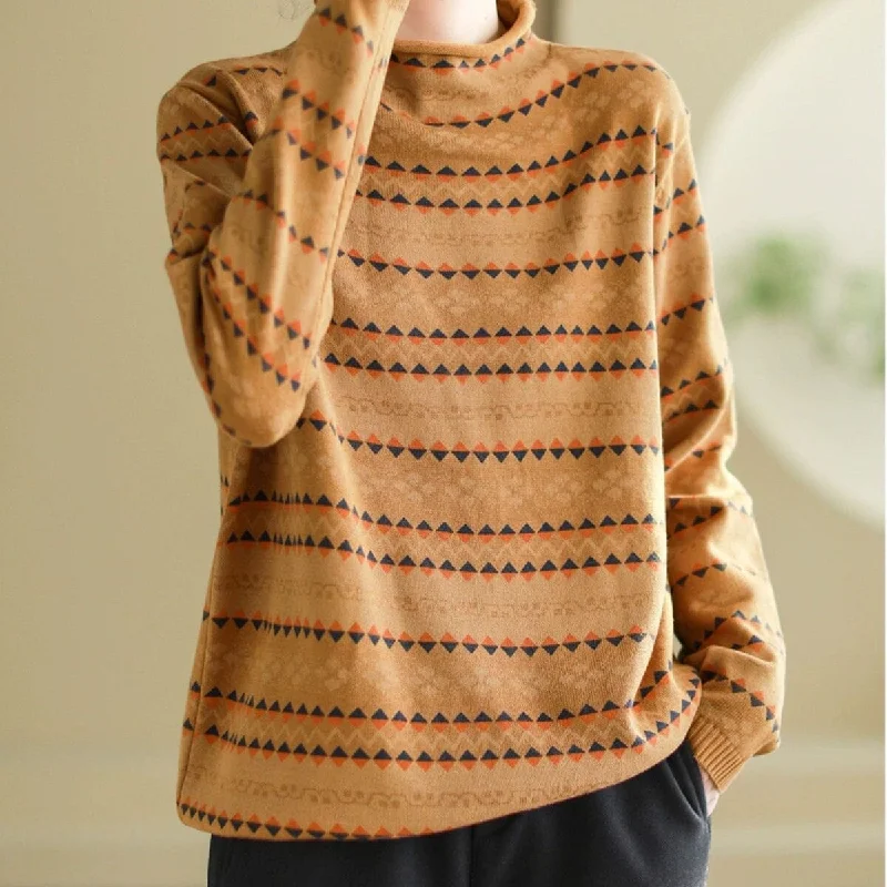 Autumn WInter Knitted Turtleneck Cardigan Youthful Women's Anime - inspired