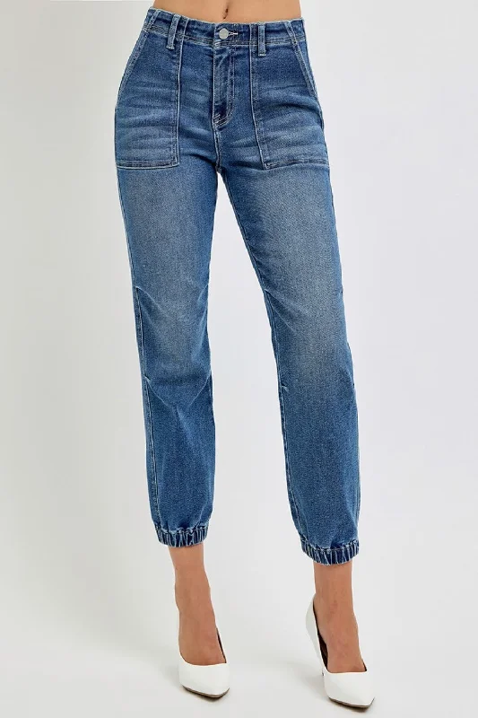 RISEN Full Size High Rise Ankle Jogger Jeans Athletic Women's 