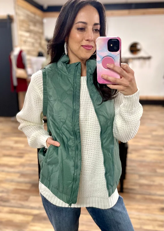 Forest - Women's Quilted Freestyle Vest with Pockets performance