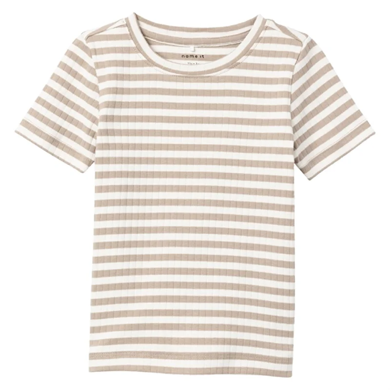 Name it Weathered Teak Henrak Slim T-Shirt Dapper Women's Bow - adorned