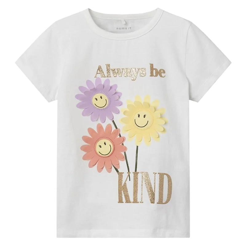 Name it Bright White Farna Happy T-Shirt Elegant Women's 