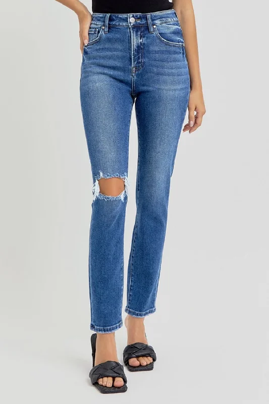 RISEN Full Size High Rise Ankle Skinny Knee Distressed Jeans Refined Women's Classic RISEN Full Size High Rise Ankle Skinny Knee Distressed Jeans Refined Women's Classic