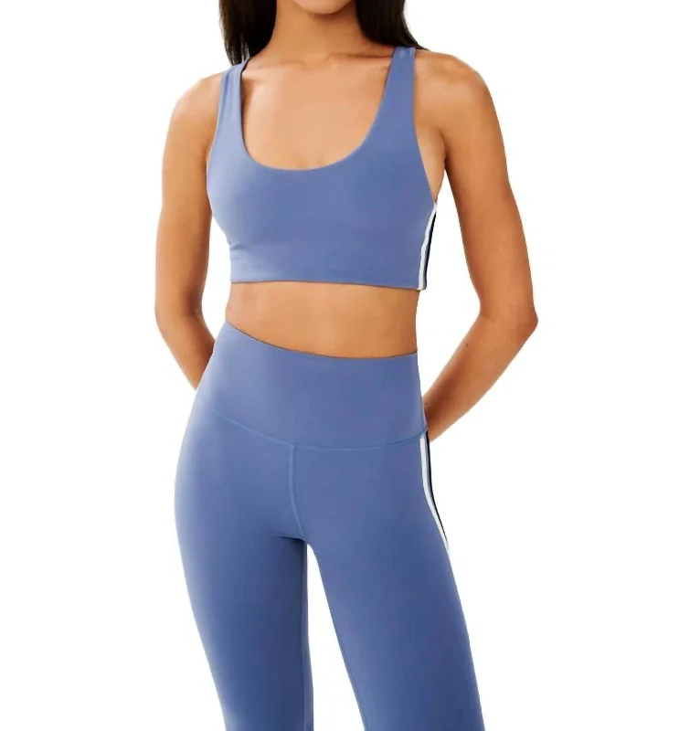 Ella Airweight Bra In Steel Blue/white Scandinavian