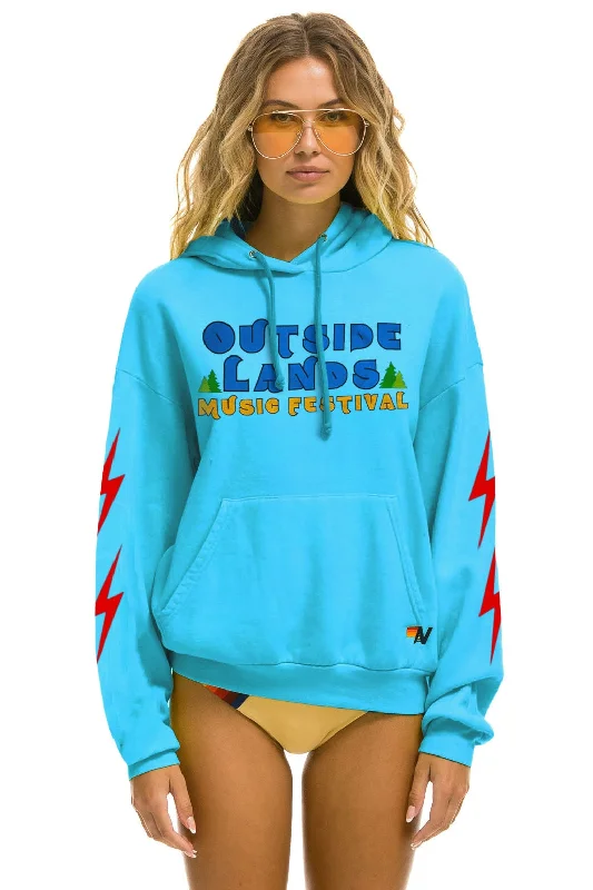 OUTSIDE LANDS 2024 RELAXED PULLOVER HOODIE - NEON BLUE Dynamic Women's Moto