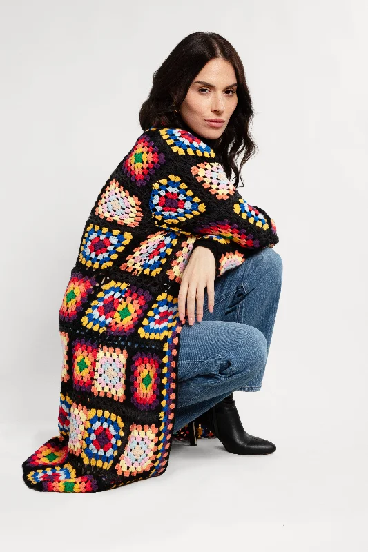 Granny Square Crochet Kimono Casual Women's Japanese 