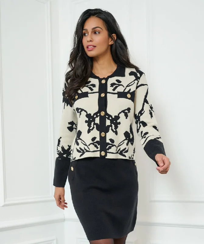 Esqualo Short Jaquard Cardigan Geometric