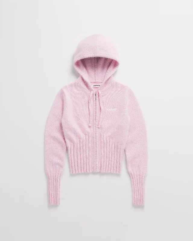 Fuzzy Knit Zip Up Hoodie Dynamic Women's Moto