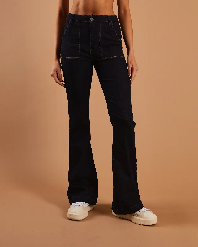 Drew Flare Indigo Raw Elegant Women's 