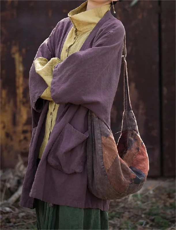 Linen Solid Color Long Cardigan Dynamic Women's Moto