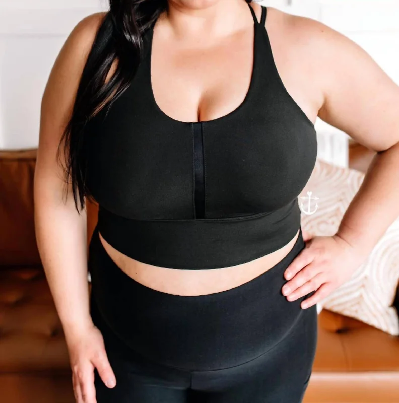 Sports Bra In Black Edgy Women's Punk
