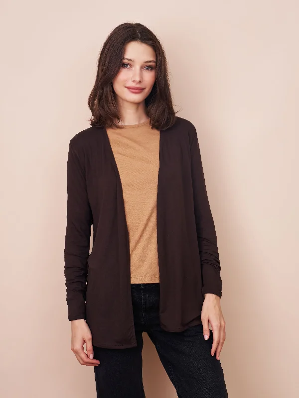 Majestic Soft Touch Open Cardigan in Coffee Women