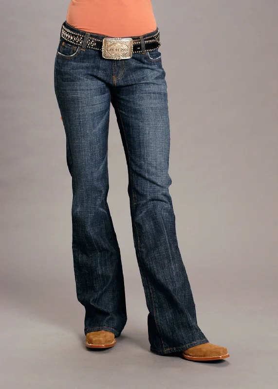 Stetson Womens Dark Wash Cotton Blend 816 Bootcut Jeans Cozy Women's Winter