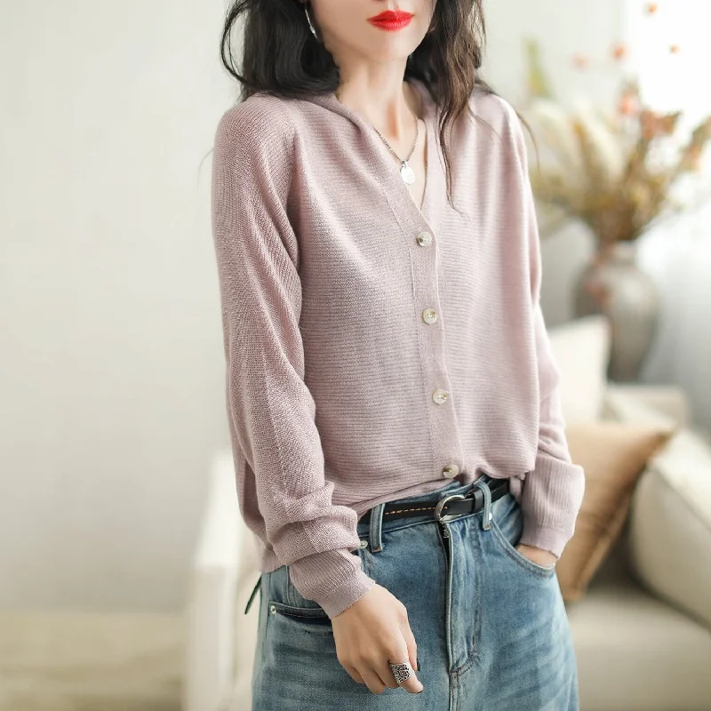 Autumn Casual Fashin Knitted Cardigan Refined Women's Hand - crafted