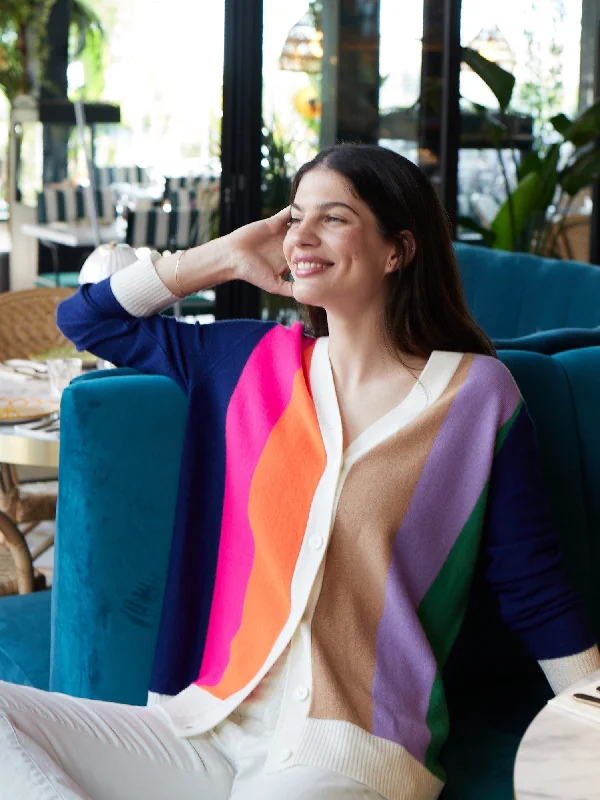 Vilagallo Alina Tri Colour Cardigan Classic Women's Tweed