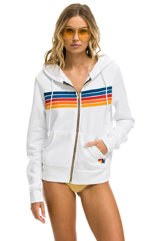 5 STRIPE HOODIE - WHITE 2 Classic Women's Pin - striped