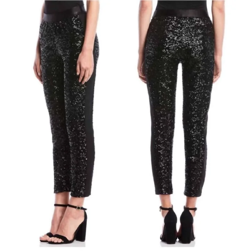 Coco Sequin Pants In Black Luxurious Women's High -  end
