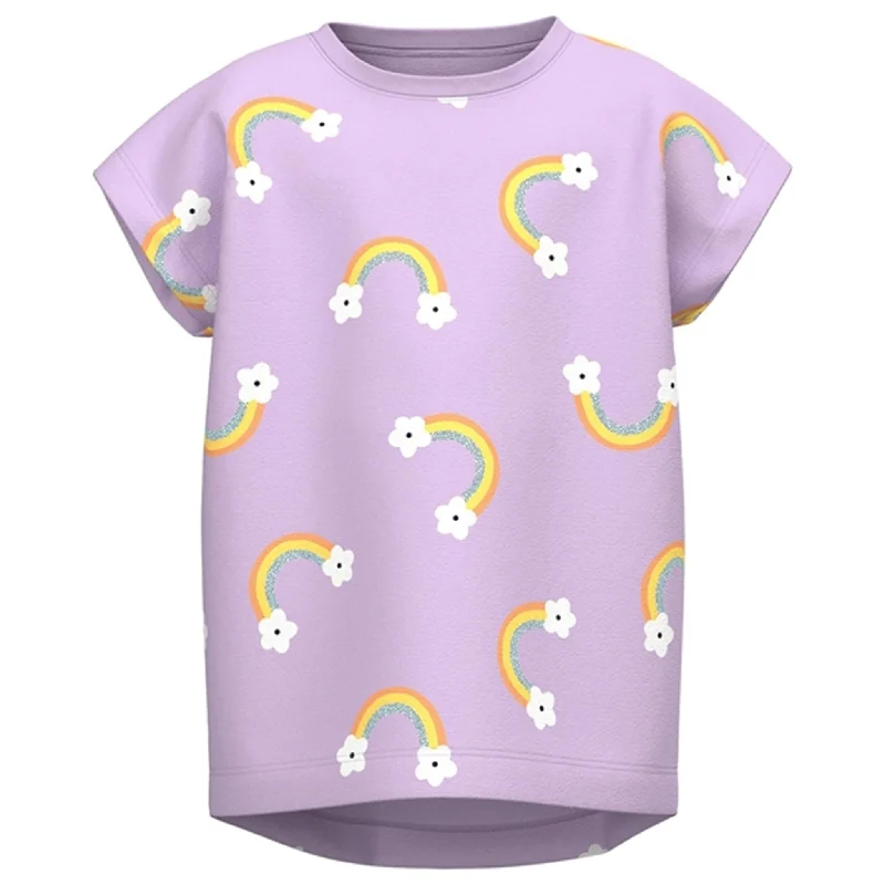 Name it Orchid Bloom Rainbow AOP Vigga T-Shirt Bohemian Women's Free