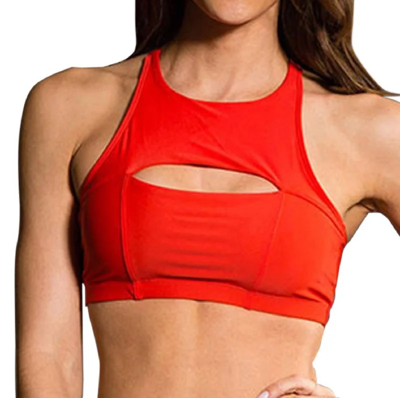 Open Heart Low Impact Sports Bra In Onz Coral Polished Women's Silk