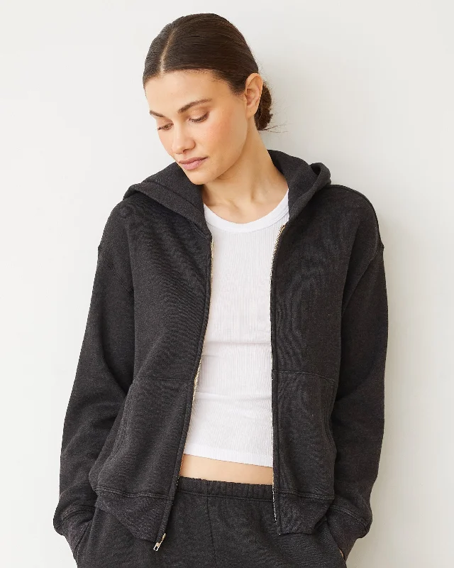 Teddy Fleece Relaxed Zip Up Hoody Polished Women's Silk