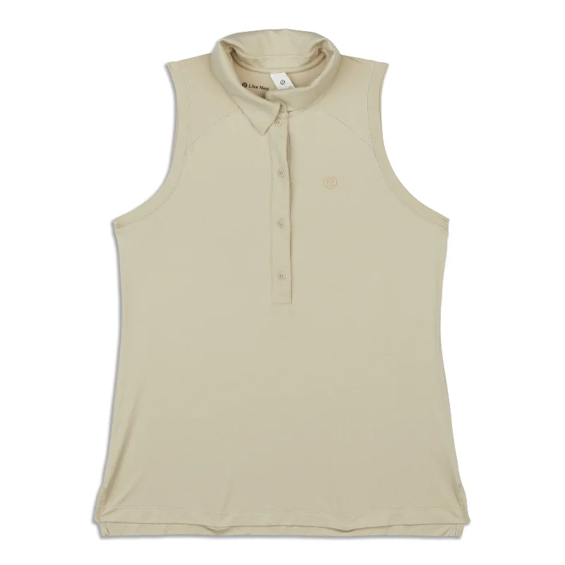 Quick Dry Sleeveless Polo Shirt - Resale Unique Women's Upcycled
