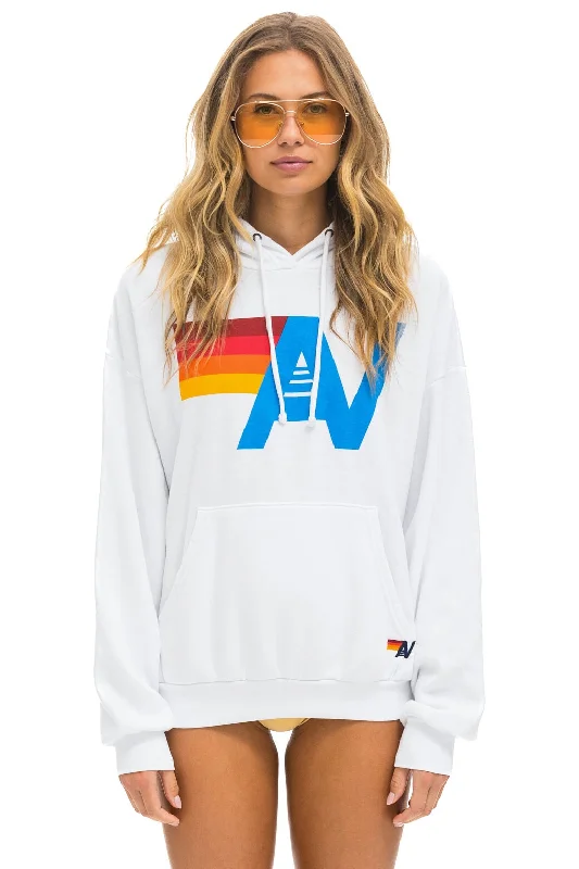 LOGO PULLOVER RELAXED HOODIE - WHITE Polished Women's Silk