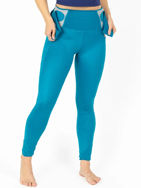 PRAGUE TRAIN STRONG LEGGING-Blue Lagoon Refined Women's Velvet