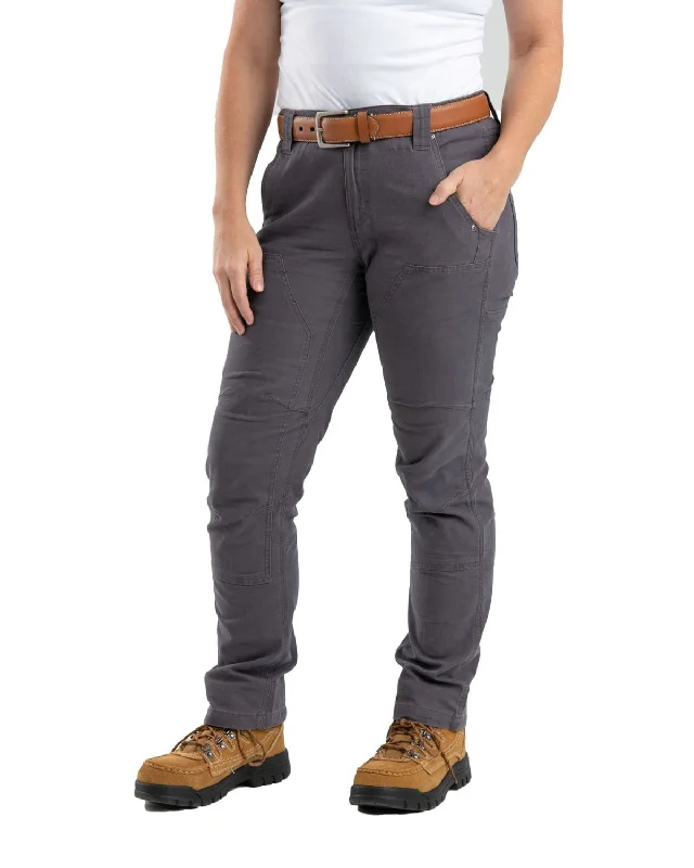 Berne Womens Flex Softstone Double-Front Duck Titanium Cotton Blend Pants Gym