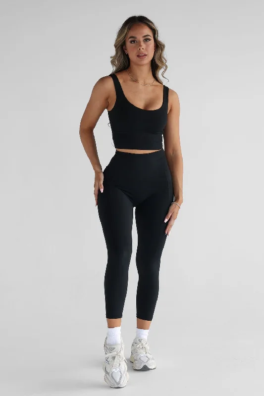 7/8 Pocket Leggings - Black Country