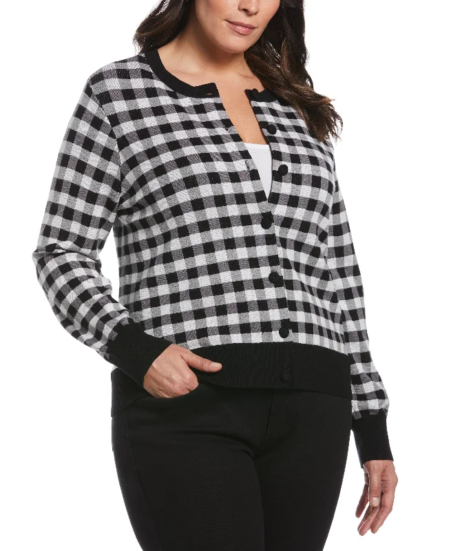 Plus Size Cropped Cardigan Sweater Gym