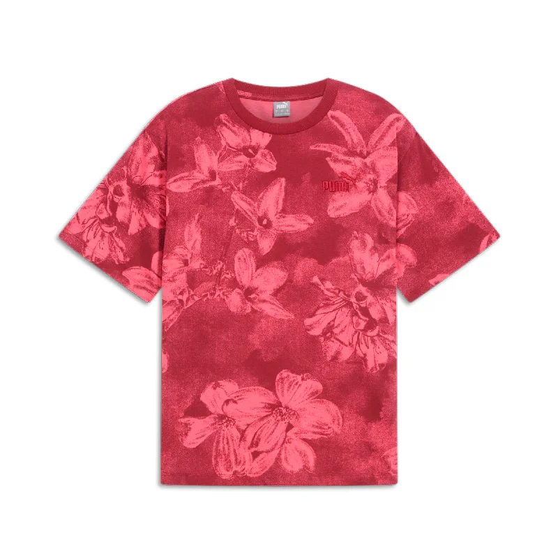 PUMA Women's ESS+ Floral AOP Tee Laid - back Women's Style