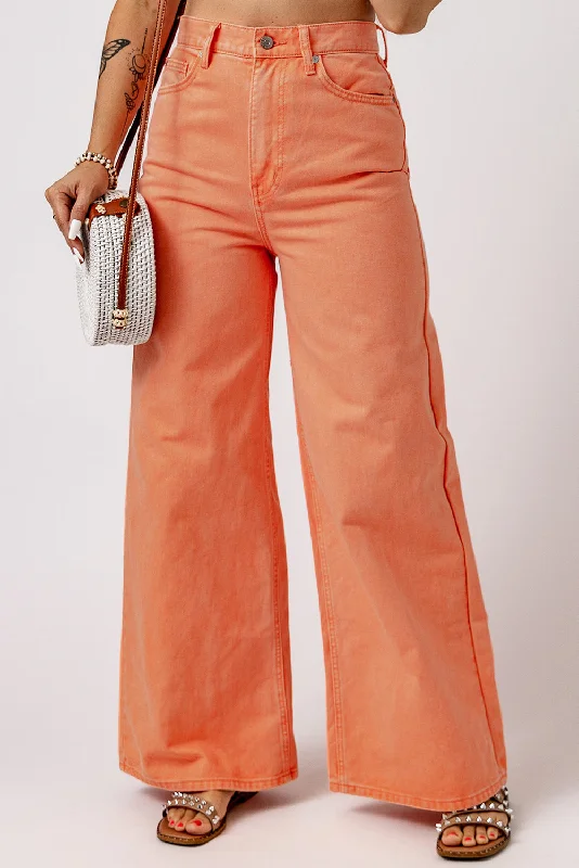 Wide Leg High Waist Jeans Elegant Women's 