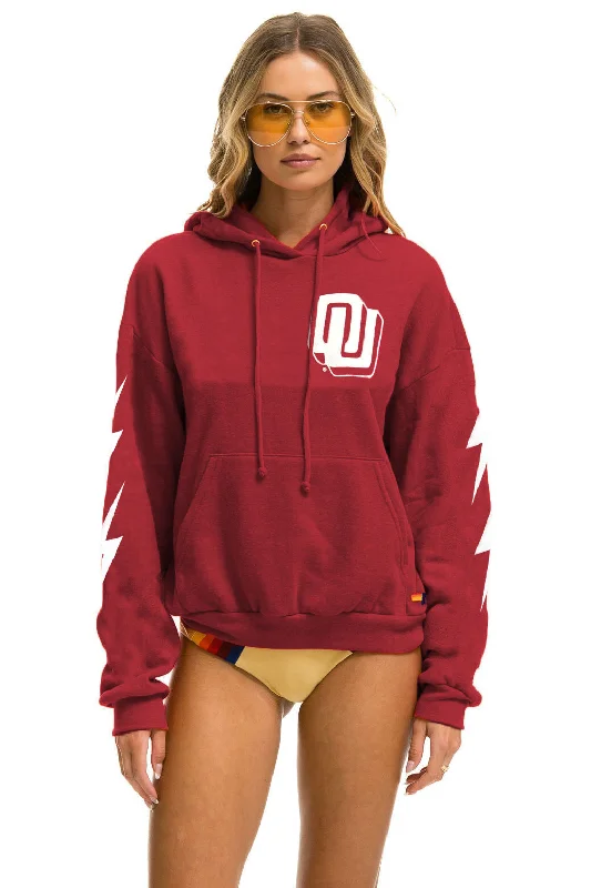 UNIVERSITY OF OKLAHOMA BOLT 4 PULLOVER HOODIE RELAXED - CRIMSON Sleek Women's 