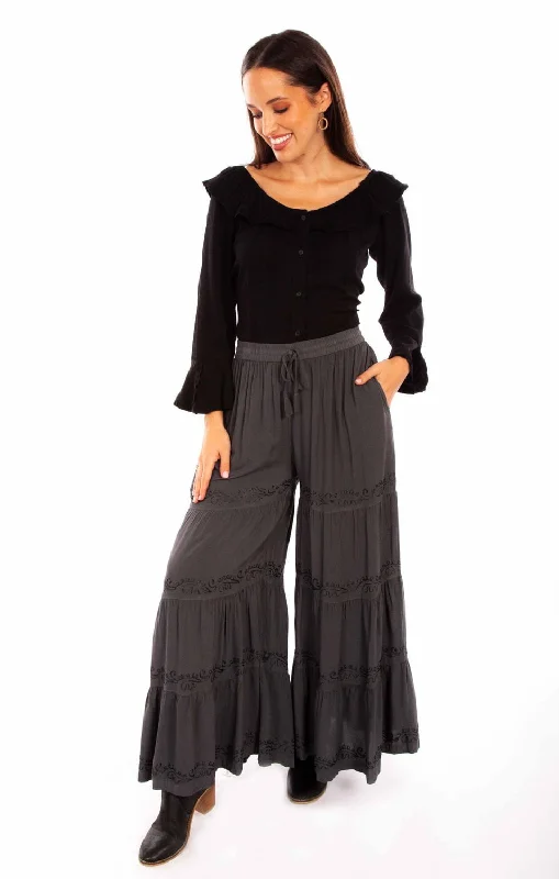 Scully Womens Gun Metal Rayon Palazzo Pants Country