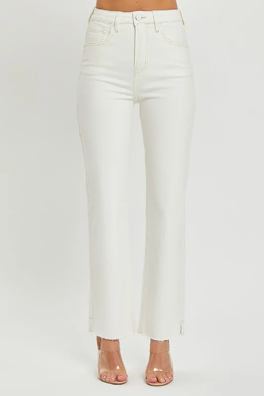 RISEN Full Size High Rise Tummy Control Straight Jeans Feminine Women's Style 