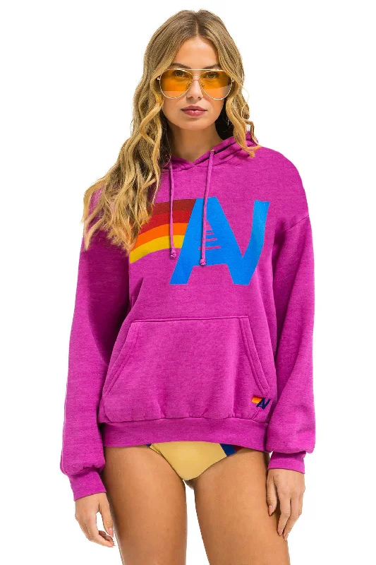 LOGO PULLOVER RELAXED HOODIE - MAGENTA Women