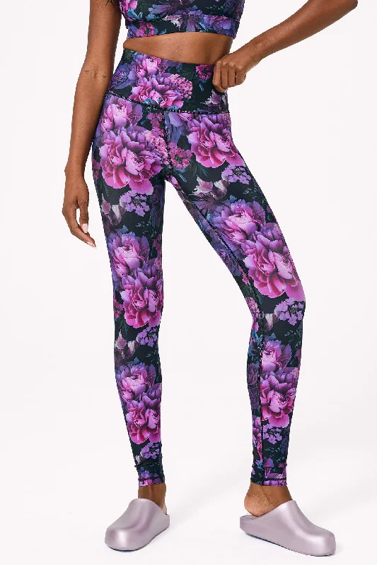 DuoKnit Leggings in Floral Noir Earthy Women's Hemp - based