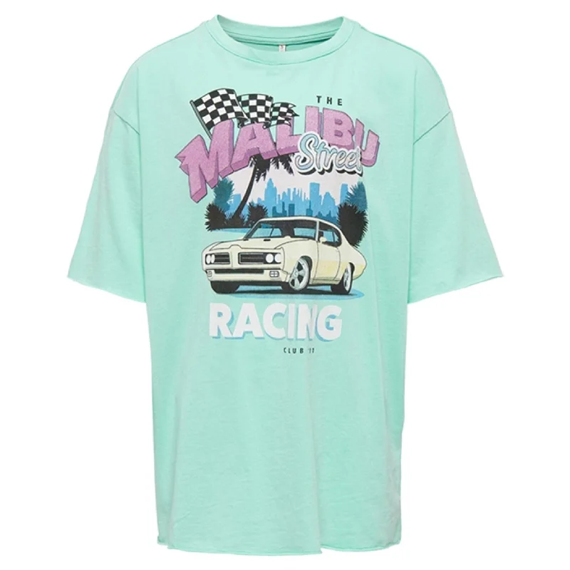Kids ONLY Aruba Blue Lucy Oversize Race T-Shirt Laid - back Women's Vibe