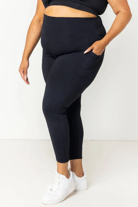 Pocket 7/8 Leggings - Black Dapper Women's Bow - adorned