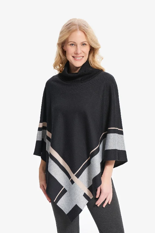 Joseph Ribkoff Vertical Lines Poncho Cardigan Practical Women's Quick - dry