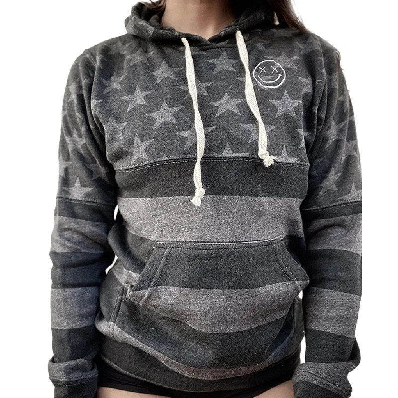 Salty Savage Unisex “OG Smile” Stars and Stripes Hoodie Edgy Women's Punk