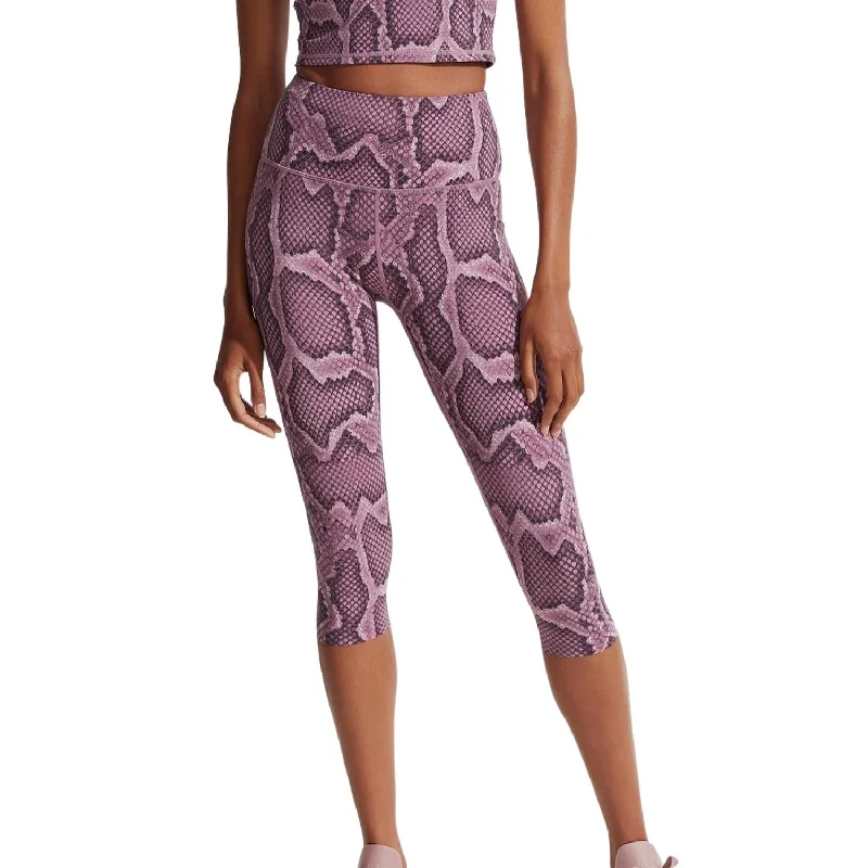 Let's Go Crop Legging 18" In Mesa Rose Snake Elegant Women's 