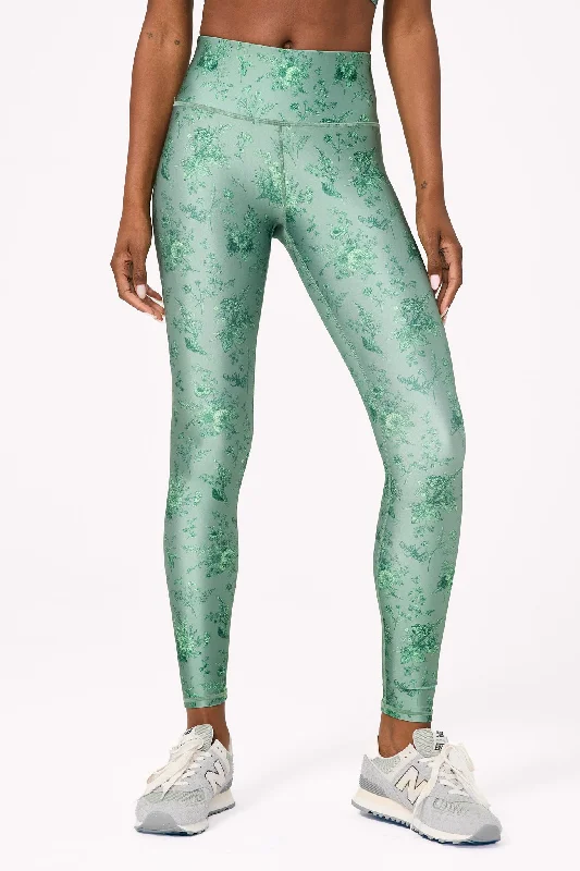 Hi-Shine Leggings in Sage Toile British Gentlewoman Style