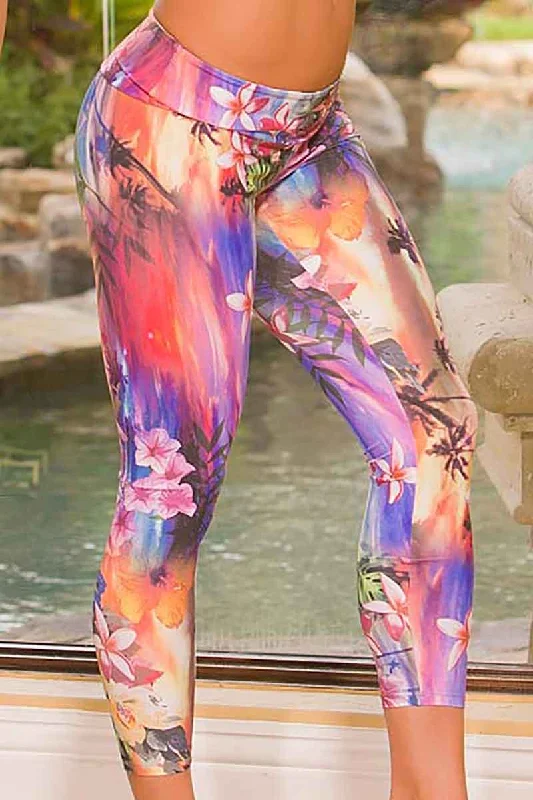Alto Giro Hawaiian Blossom Legging Vintage Women's 1970S 