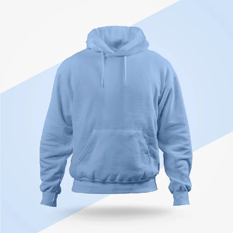 Baby Blue Hoodie - Fully Solid Laid - back Women's Style