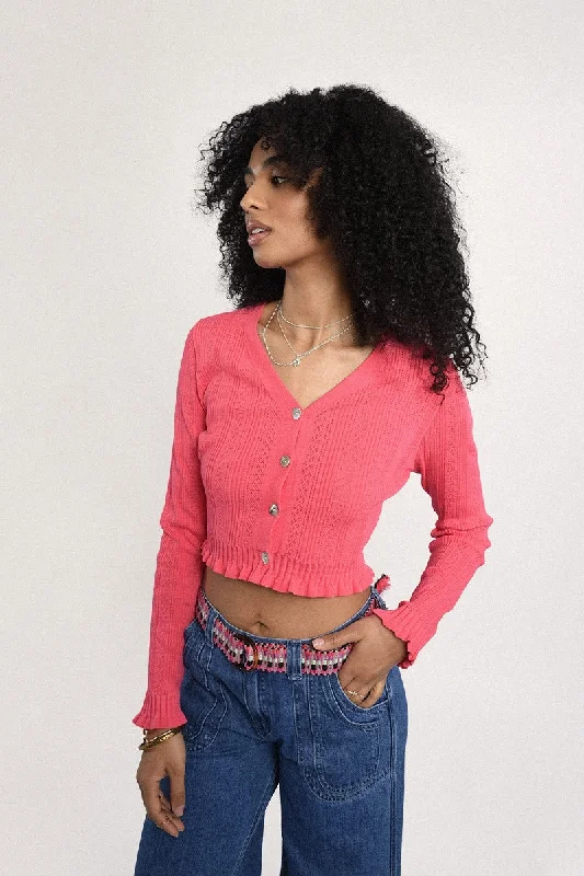 Molly Bracken Watermelon Cardigan Polished Women's Silk