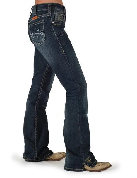 Cowgirl Tuff Womens Lisa's Legacy Dark Wash Cotton Blend Jeans Earthy Women's 
