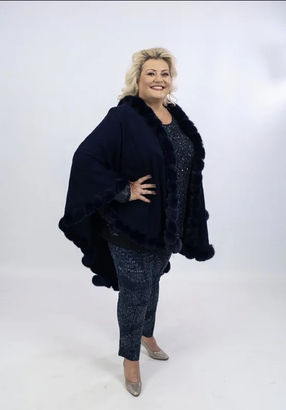 Joseph Ribkoff Faux Fur Poncho Cardigan purpose