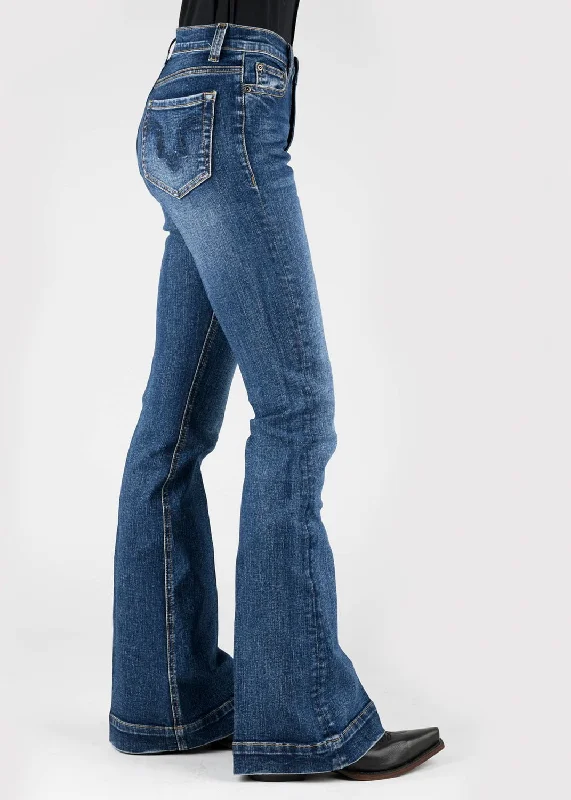 Stetson Womens 921 High Waist Flare Deco Dark Wash Cotton Blend Jeans Sharp Women's Italian Stetson Womens 921 High Waist Flare Deco Dark Wash Cotton Blend Jeans Sharp Women's Italian
