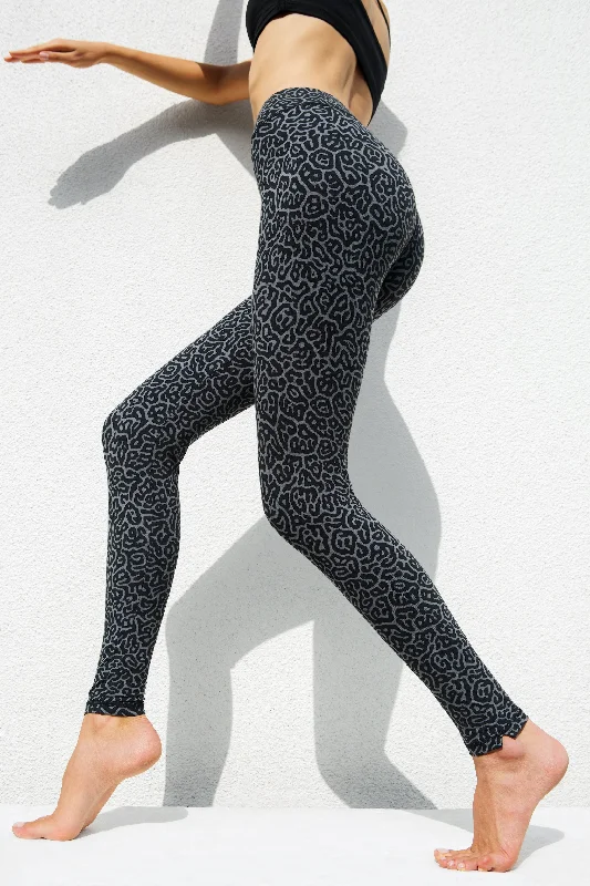 Pufferfish Leggings - Grey Black Disco